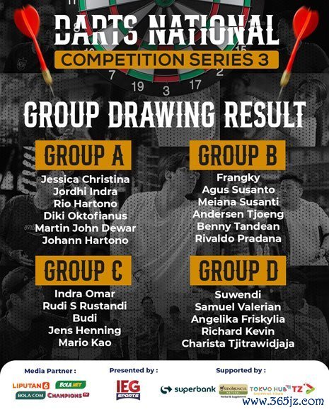 Hasil drawing Darts National Competition Series 03 (c) Istimewa